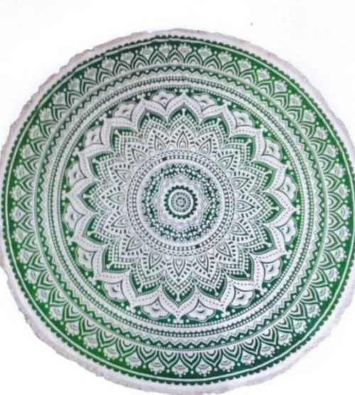Mandala Wandkleed Rond Lotus Groen (180 cm)