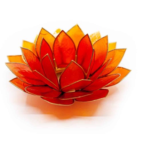 Lotus Sfeerlicht Oranje Goudrand - Deluxe