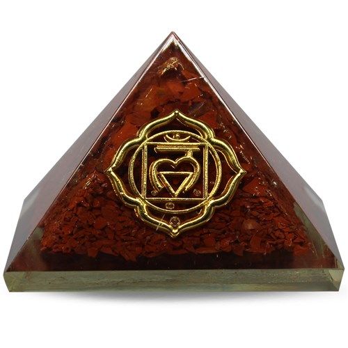 Orgonite Piramide Rode Jaspis - Wortel Chakra - (40 mm)