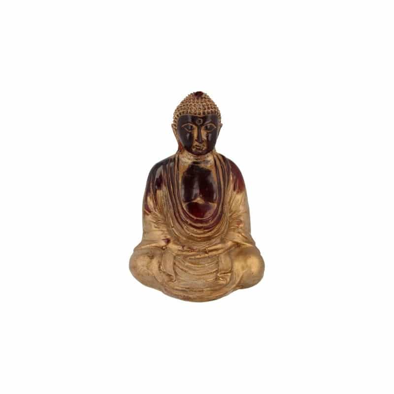 Japanse Boeddha Beeld Kunststof Rood - 15.5 x 12 cm