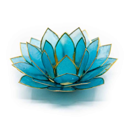 Lotus Sfeerlicht Blauw Goudrand - Deluxe