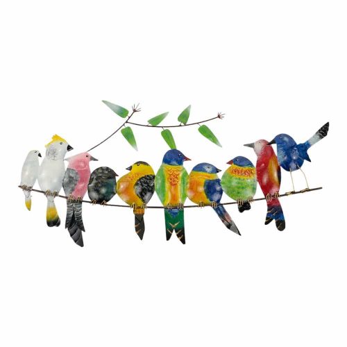 Metalen Vogels op Tak (Multicolour)