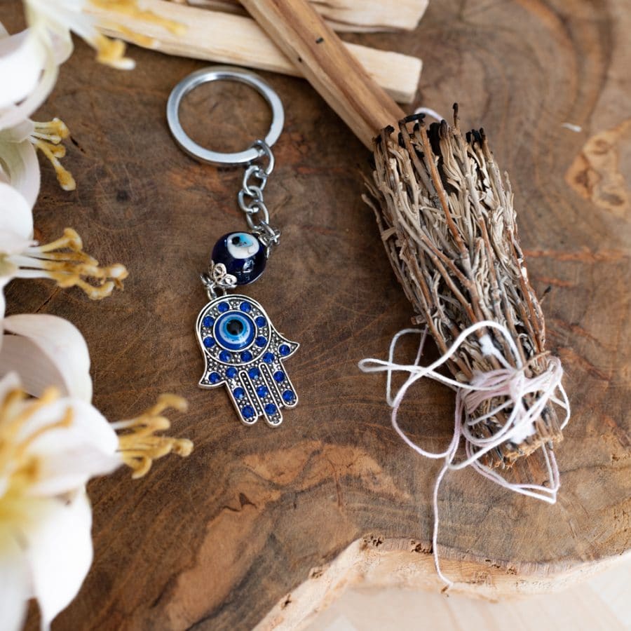 boze oog hamsa hand sleutelhanger