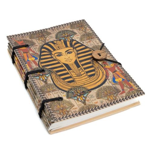 Handgemaakt Notitieboekje Farao Masker (18 x 13 cm)