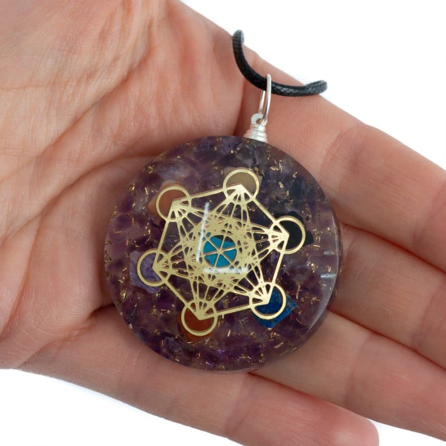 orgonite hanger metatron chakra amethist