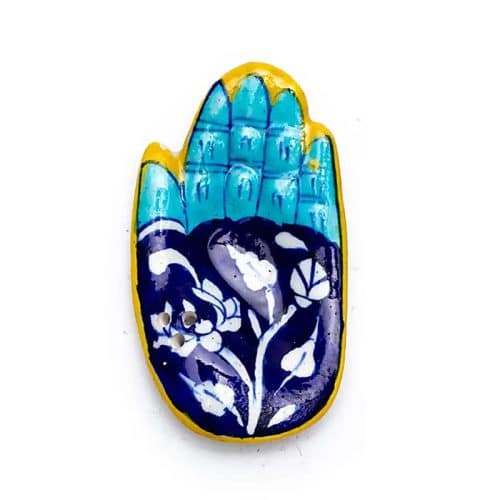 Blauwe Handgemaakte Keramische Wierookhouder uit India