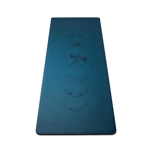 Yogi & Yogini Blauwe PU Yogamat met Maanfasen, Rubber, 2500g