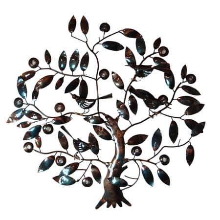 Koperkleurige Metalen Wanddecoratie Levensboom Sarana, 640 gram
