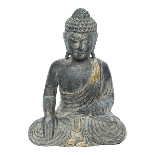 Zwarte Resin Boeddha Beeld Sarana, 920 gram