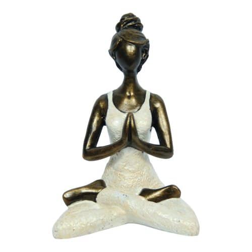 Wit Yoga Lotus Beeld van Resin en Sarana, 940 gram