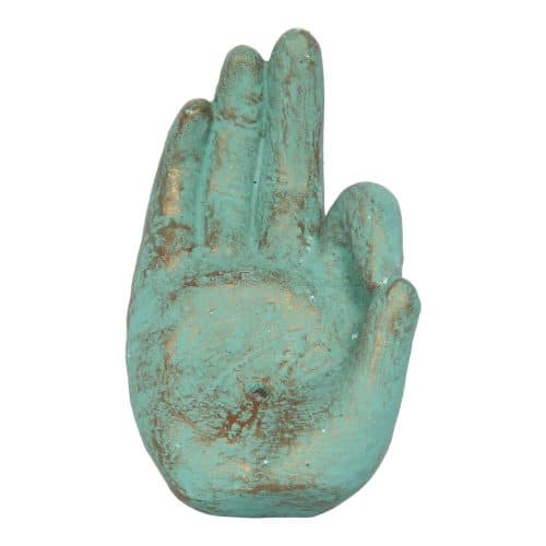 Groene Sarana Steen Beeld - Meditatie Hand, 320 gram