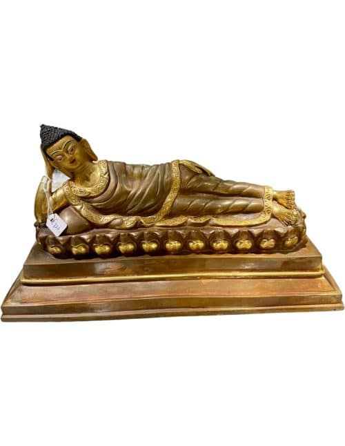 Nirvana Gold Face Boeddha Goudkleurig Beeld Gewicht Ca 2,17 kg