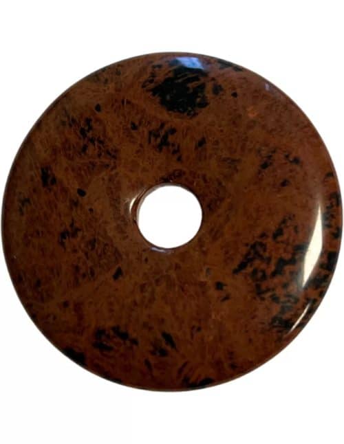 Mahonie Obsidiaan Donut uit Mexico Unieke Edelsteen Sieraad