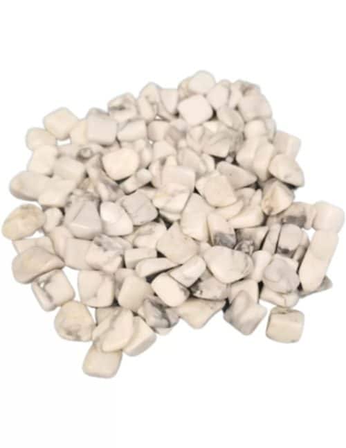 100 gram witte Howliet trommelstenen edelsteen maat 2