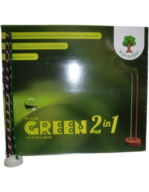 Green Incense 2 in 1 Geen Houtskool Bamboe Prakrithi Tantra Stenen Brandertje