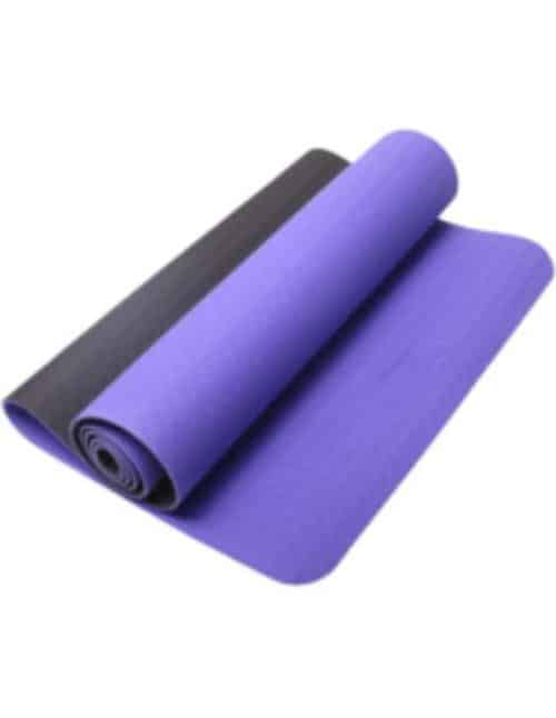 Paars-zwarte yogamat, ideaal voor hatha-yoga, studio en thuis