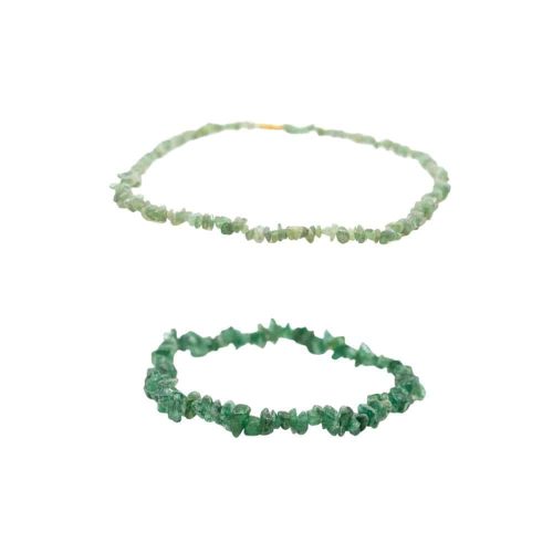 Groene Aventurijn Splitarmband en -Ketting Set - Bundel